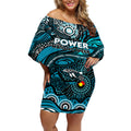 Custom NAIDOC Week 2024 Power Off Shoulder Short Dress Aboriginal Animals Keep The Fire Burning