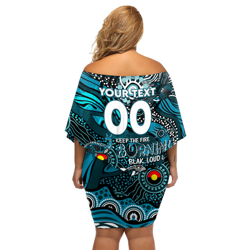 Custom NAIDOC Week 2024 Power Off Shoulder Short Dress Aboriginal Animals Keep The Fire Burning