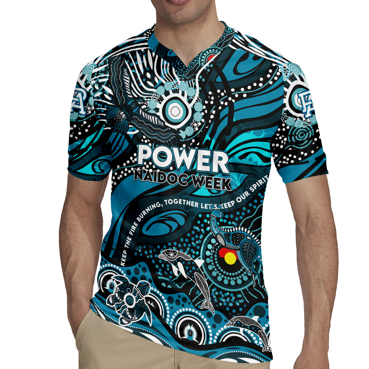 Custom NAIDOC Week 2024 Power Rugby Jersey Aboriginal Animals Keep The Fire Burning