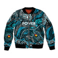 Custom NAIDOC Week 2024 Power Sleeve Zip Bomber Jacket Aboriginal Animals Keep The Fire Burning