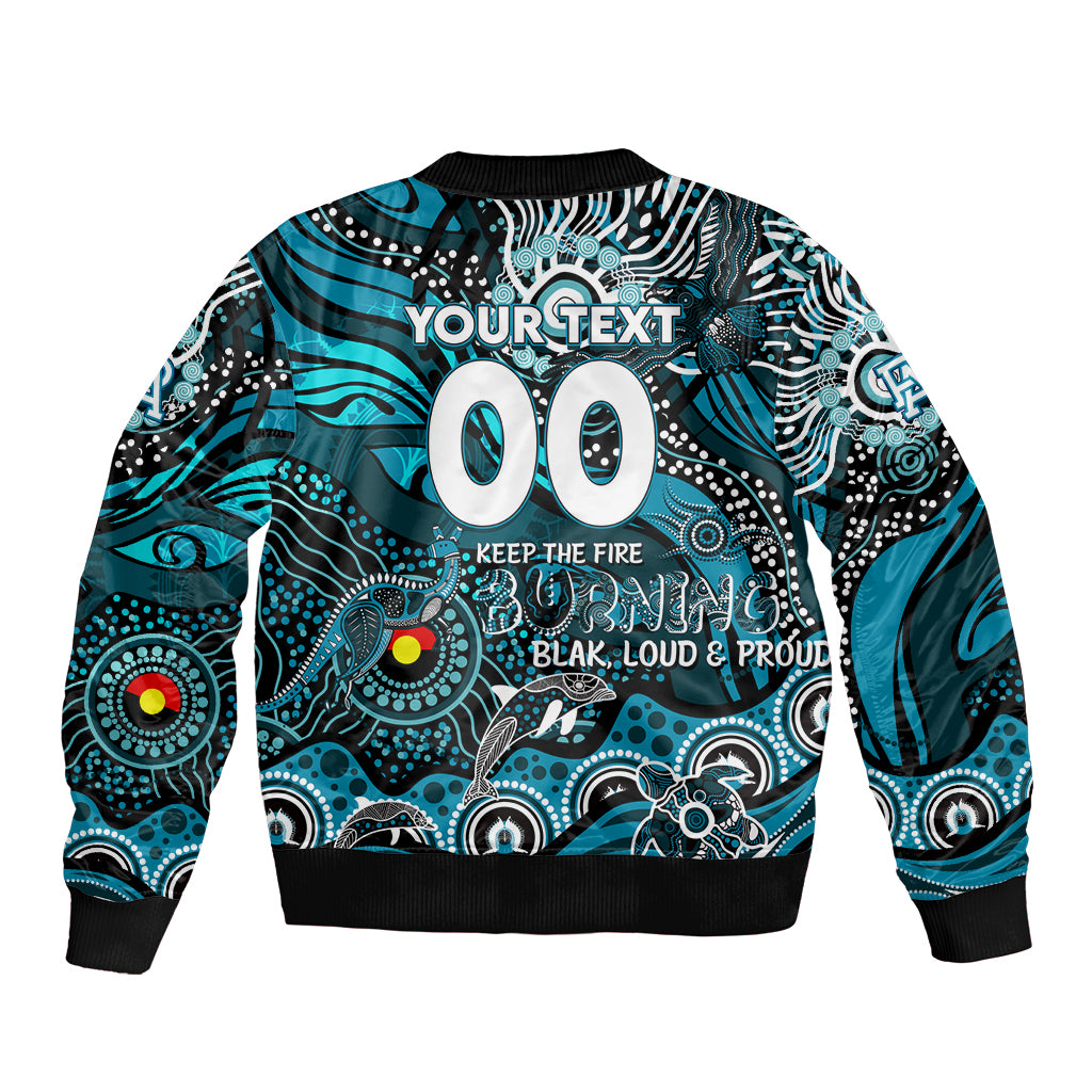 Custom NAIDOC Week 2024 Power Sleeve Zip Bomber Jacket Aboriginal Animals Keep The Fire Burning