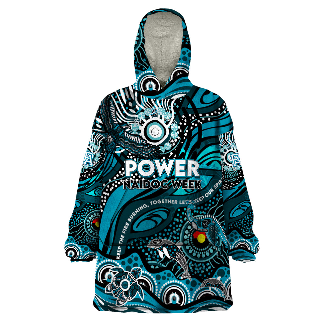 Custom NAIDOC Week 2024 Power Wearable Blanket Hoodie Aboriginal Animals Keep The Fire Burning