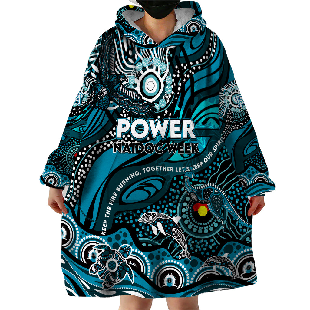 Custom NAIDOC Week 2024 Power Wearable Blanket Hoodie Aboriginal Animals Keep The Fire Burning