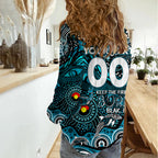 Custom NAIDOC Week 2024 Power Women Casual Shirt Aboriginal Animals Keep The Fire Burning