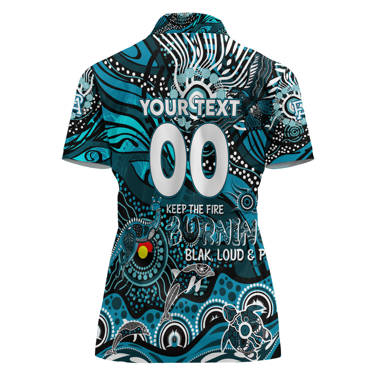 Custom NAIDOC Week 2024 Power Women Polo Shirt Aboriginal Animals Keep The Fire Burning