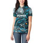 Custom NAIDOC Week 2024 Power Women Polo Shirt Aboriginal Animals Keep The Fire Burning