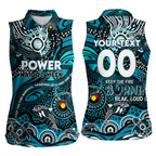 Custom NAIDOC Week 2024 Power Women Sleeveless Polo Shirt Aboriginal Animals Keep The Fire Burning
