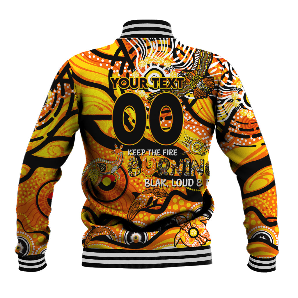 Custom NAIDOC Week 2024 Tiger Baseball Jacket Aboriginal Animals Keep The Fire Burning