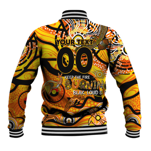 Custom NAIDOC Week 2024 Tiger Baseball Jacket Aboriginal Animals Keep The Fire Burning