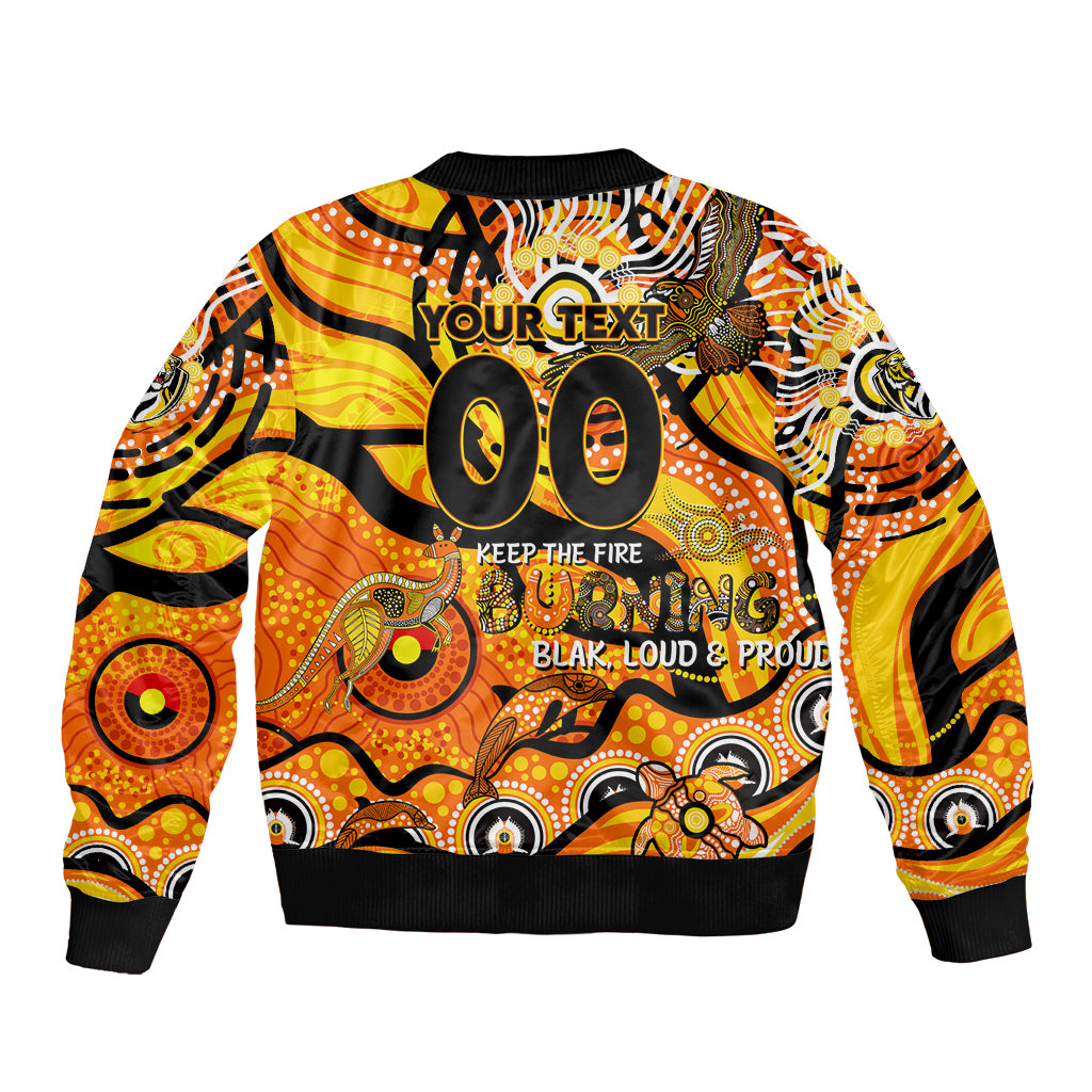 Custom NAIDOC Week 2024 Tiger Bomber Jacket Aboriginal Animals Keep The Fire Burning