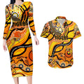 Custom NAIDOC Week 2024 Tiger Couples Matching Long Sleeve Bodycon Dress and Hawaiian Shirt Aboriginal Animals Keep The Fire Burning