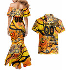 Custom NAIDOC Week 2024 Tiger Couples Matching Mermaid Dress and Hawaiian Shirt Aboriginal Animals Keep The Fire Burning