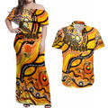 Custom NAIDOC Week 2024 Tiger Couples Matching Off Shoulder Maxi Dress and Hawaiian Shirt Aboriginal Animals Keep The Fire Burning