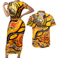Custom NAIDOC Week 2024 Tiger Couples Matching Short Sleeve Bodycon Dress and Hawaiian Shirt Aboriginal Animals Keep The Fire Burning
