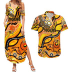 Custom NAIDOC Week 2024 Tiger Couples Matching Summer Maxi Dress and Hawaiian Shirt Aboriginal Animals Keep The Fire Burning