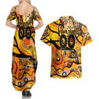 Custom NAIDOC Week 2024 Tiger Couples Matching Summer Maxi Dress and Hawaiian Shirt Aboriginal Animals Keep The Fire Burning