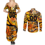 Custom NAIDOC Week 2024 Tiger Couples Matching Summer Maxi Dress and Long Sleeve Button Shirt Aboriginal Animals Keep The Fire Burning