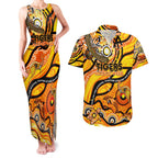 Custom NAIDOC Week 2024 Tiger Couples Matching Tank Maxi Dress and Hawaiian Shirt Aboriginal Animals Keep The Fire Burning