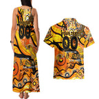 Custom NAIDOC Week 2024 Tiger Couples Matching Tank Maxi Dress and Hawaiian Shirt Aboriginal Animals Keep The Fire Burning