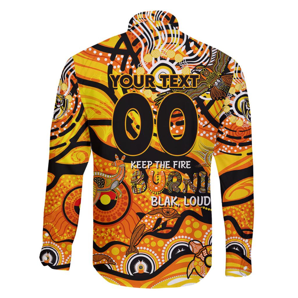 Custom NAIDOC Week 2024 Tiger Family Matching Off The Shoulder Long Sleeve Dress and Hawaiian Shirt Aboriginal Animals Keep The Fire Burning