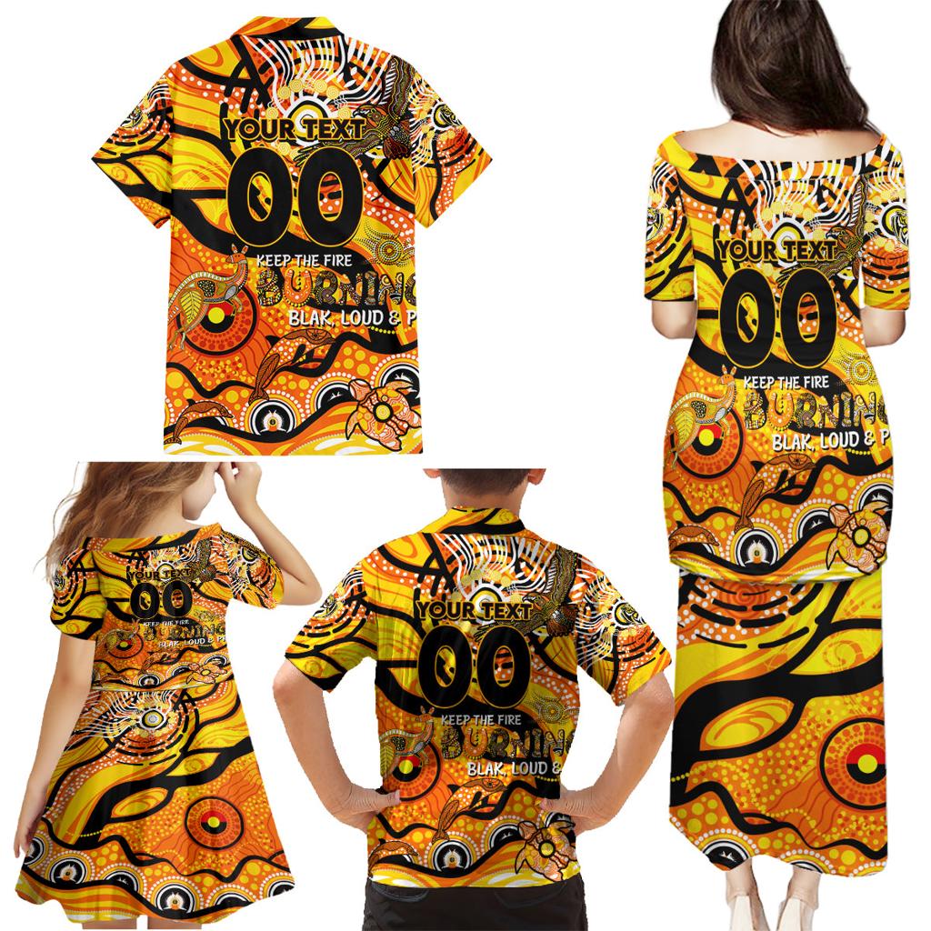 Custom NAIDOC Week 2024 Tiger Family Matching Puletasi and Hawaiian Shirt Aboriginal Animals Keep The Fire Burning
