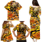 Custom NAIDOC Week 2024 Tiger Family Matching Puletasi and Hawaiian Shirt Aboriginal Animals Keep The Fire Burning