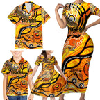 Custom NAIDOC Week 2024 Tiger Family Matching Short Sleeve Bodycon Dress and Hawaiian Shirt Aboriginal Animals Keep The Fire Burning