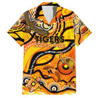 Custom NAIDOC Week 2024 Tiger Family Matching Short Sleeve Bodycon Dress and Hawaiian Shirt Aboriginal Animals Keep The Fire Burning
