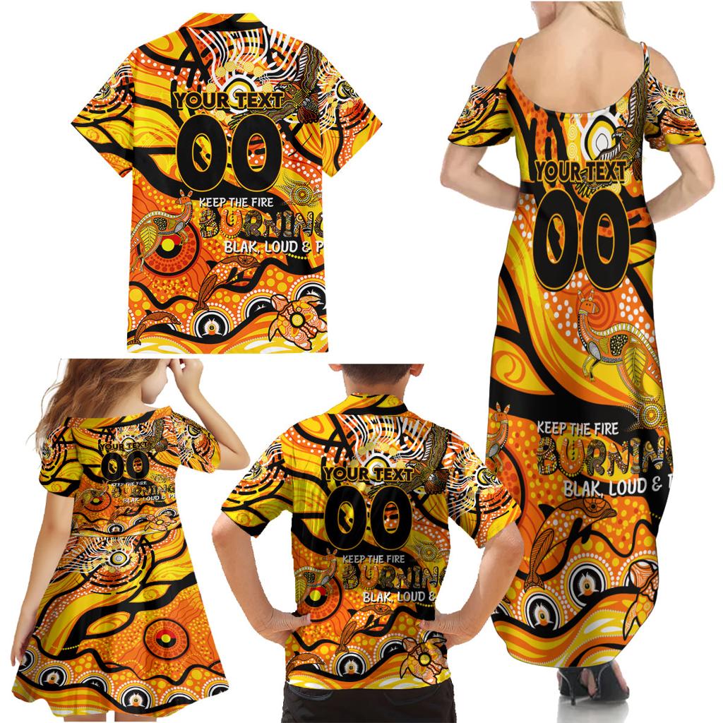 Custom NAIDOC Week 2024 Tiger Family Matching Summer Maxi Dress and Hawaiian Shirt Aboriginal Animals Keep The Fire Burning