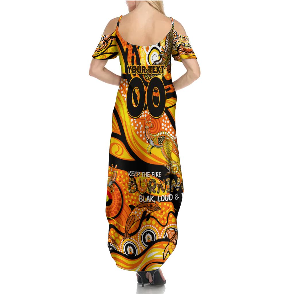 Custom NAIDOC Week 2024 Tiger Family Matching Summer Maxi Dress and Hawaiian Shirt Aboriginal Animals Keep The Fire Burning