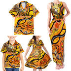 Custom NAIDOC Week 2024 Tiger Family Matching Tank Maxi Dress and Hawaiian Shirt Aboriginal Animals Keep The Fire Burning