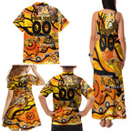 Custom NAIDOC Week 2024 Tiger Family Matching Tank Maxi Dress and Hawaiian Shirt Aboriginal Animals Keep The Fire Burning