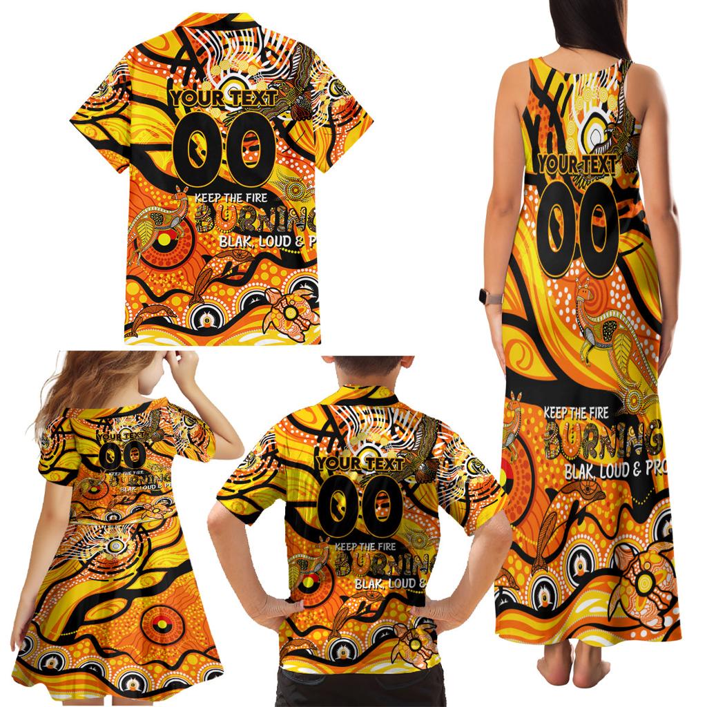 Custom NAIDOC Week 2024 Tiger Family Matching Tank Maxi Dress and Hawaiian Shirt Aboriginal Animals Keep The Fire Burning