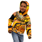 Custom NAIDOC Week 2024 Tiger Kid Hoodie Aboriginal Animals Keep The Fire Burning
