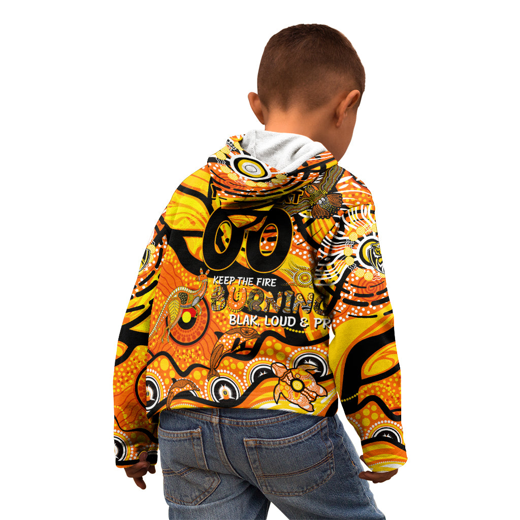 Custom NAIDOC Week 2024 Tiger Kid Hoodie Aboriginal Animals Keep The Fire Burning