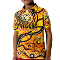 Custom NAIDOC Week 2024 Tiger Kid Polo Shirt Aboriginal Animals Keep The Fire Burning