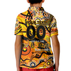 Custom NAIDOC Week 2024 Tiger Kid Polo Shirt Aboriginal Animals Keep The Fire Burning