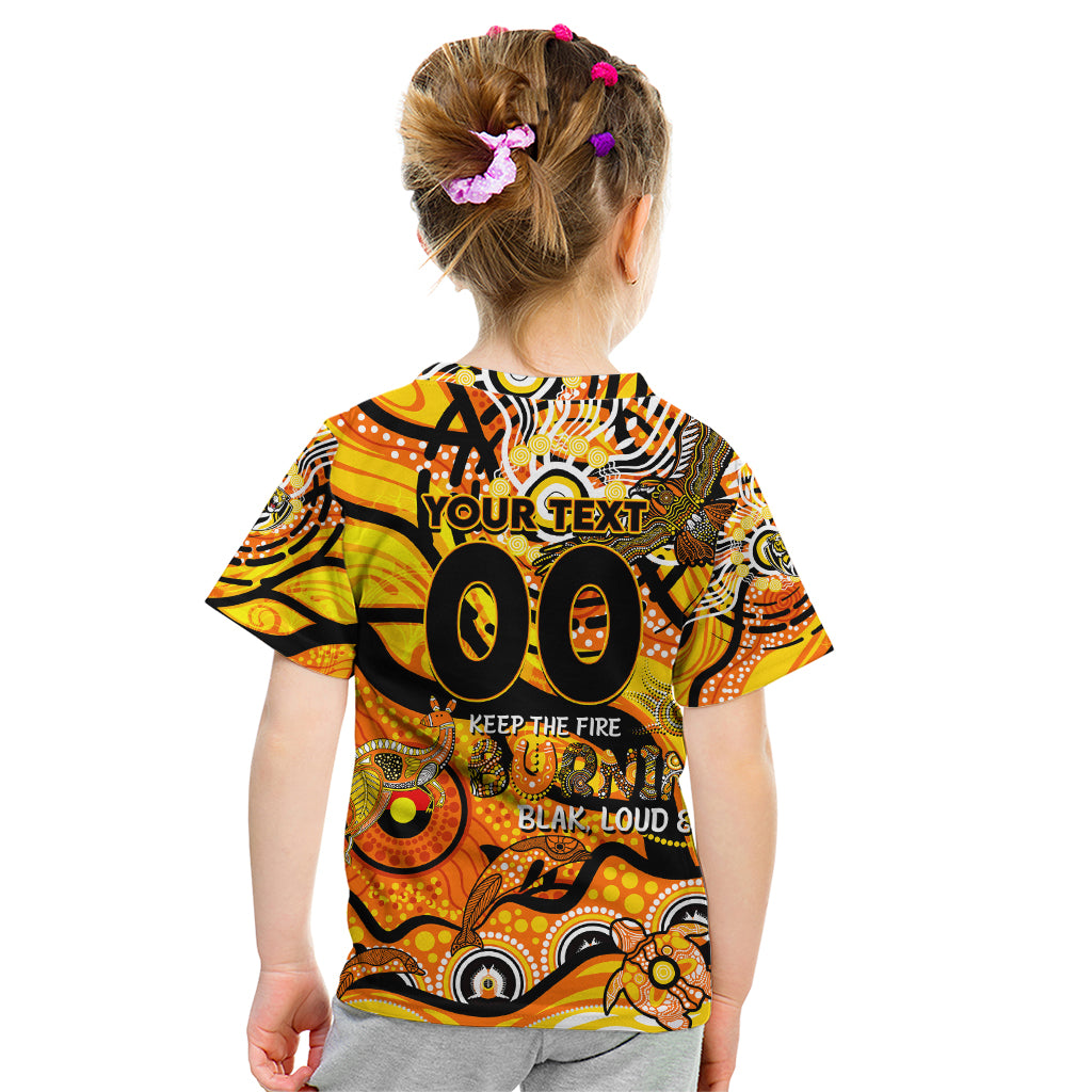 Custom NAIDOC Week 2024 Tiger Kid T Shirt Aboriginal Animals Keep The Fire Burning