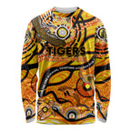 Custom NAIDOC Week 2024 Tiger Long Sleeve Shirt Aboriginal Animals Keep The Fire Burning