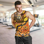 Custom NAIDOC Week 2024 Tiger Men Tank Top Aboriginal Animals Keep The Fire Burning