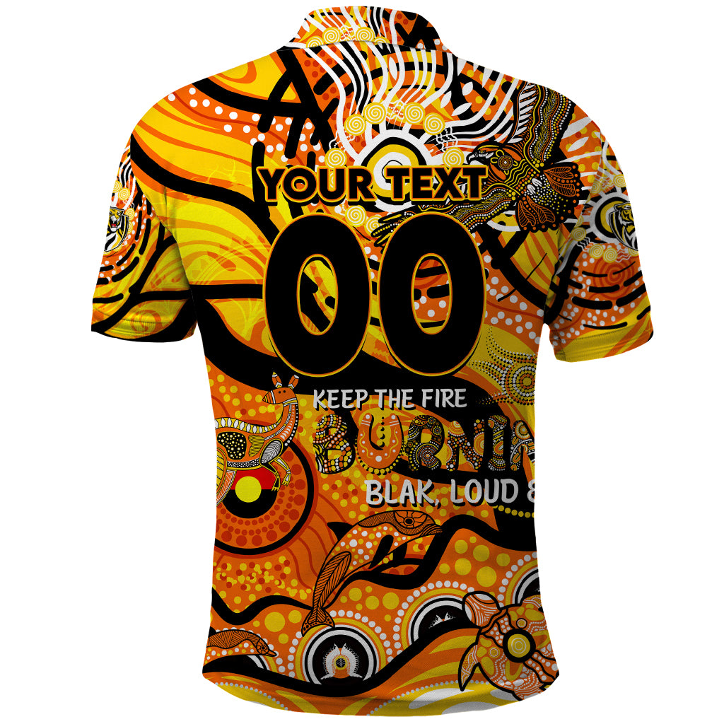 Custom NAIDOC Week 2024 Tiger Polo Shirt Aboriginal Animals Keep The Fire Burning