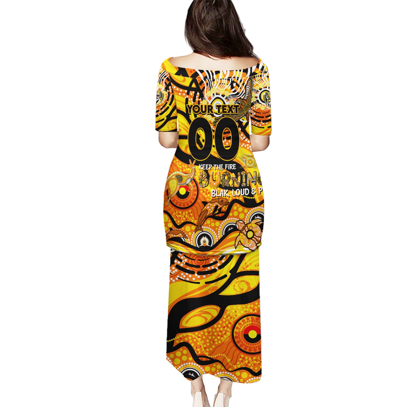 Custom NAIDOC Week 2024 Tiger Puletasi Aboriginal Animals Keep The Fire Burning