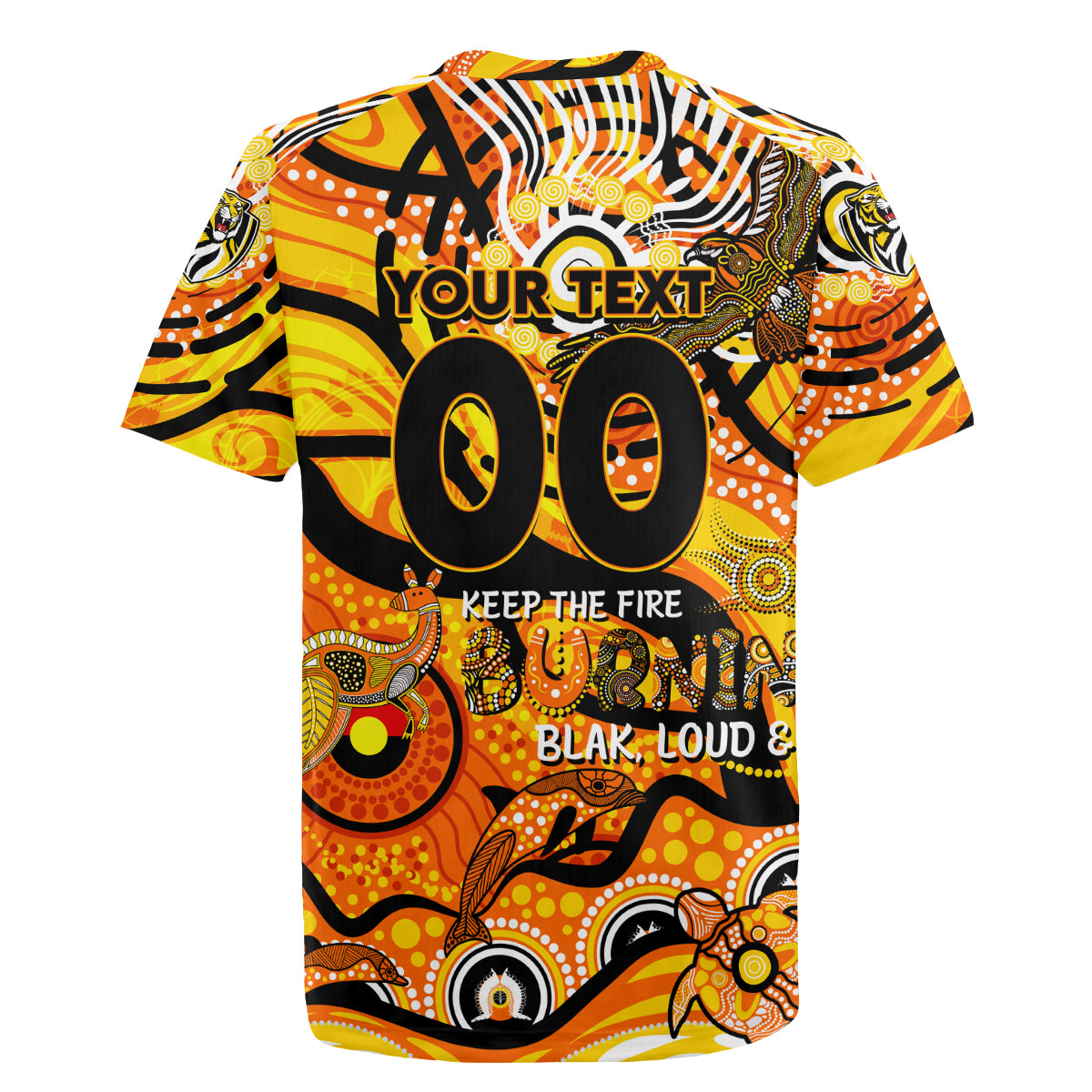 Custom NAIDOC Week 2024 Tiger Rugby Jersey Aboriginal Animals Keep The Fire Burning