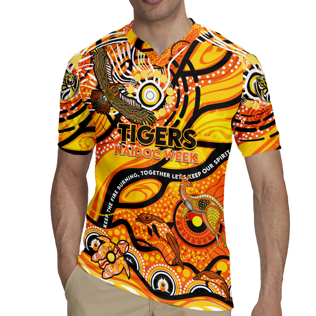 Custom NAIDOC Week 2024 Tiger Rugby Jersey Aboriginal Animals Keep The Fire Burning