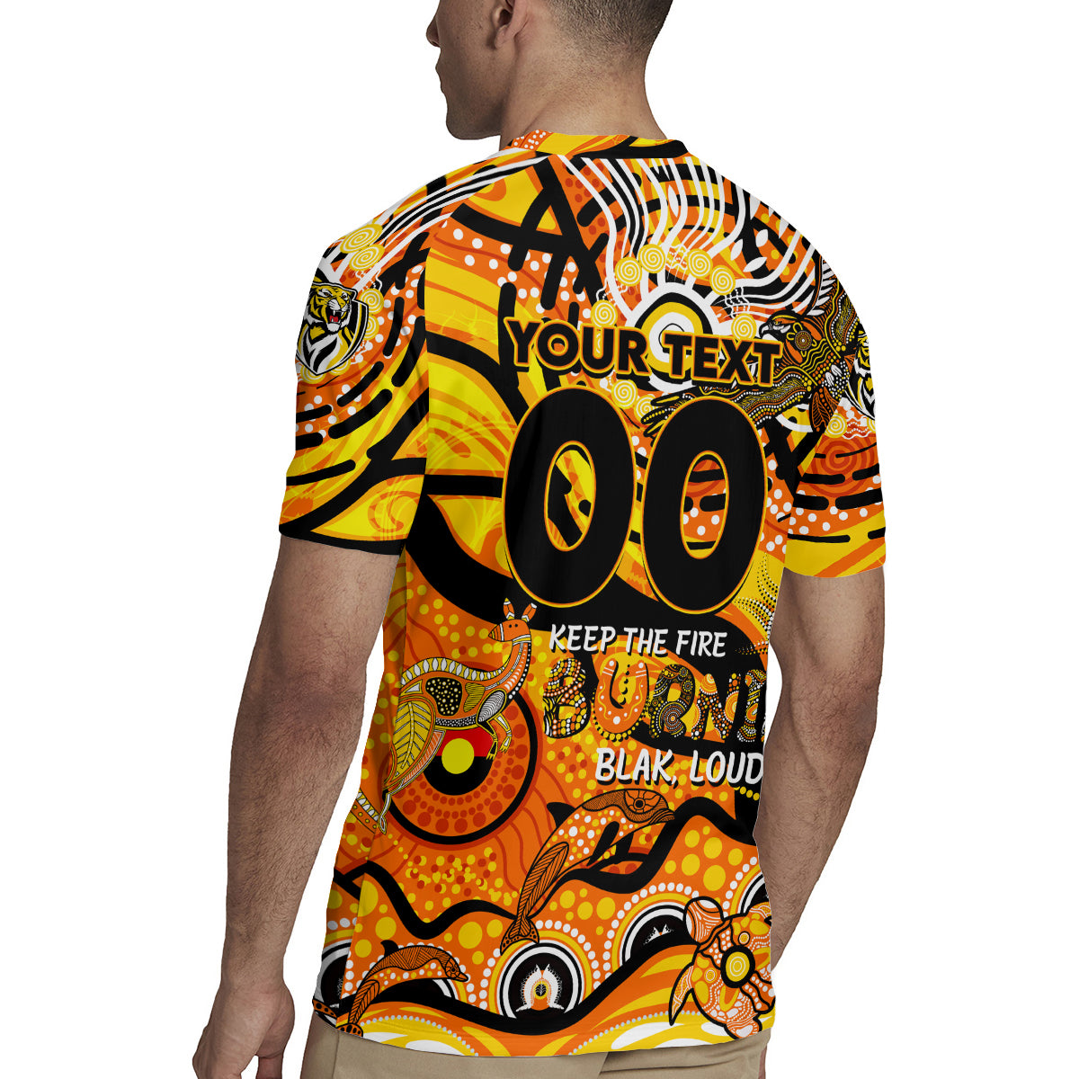Custom NAIDOC Week 2024 Tiger Rugby Jersey Aboriginal Animals Keep The Fire Burning