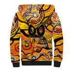 Custom NAIDOC Week 2024 Tiger Sherpa Hoodie Aboriginal Animals Keep The Fire Burning