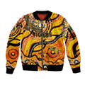 Custom NAIDOC Week 2024 Tiger Sleeve Zip Bomber Jacket Aboriginal Animals Keep The Fire Burning