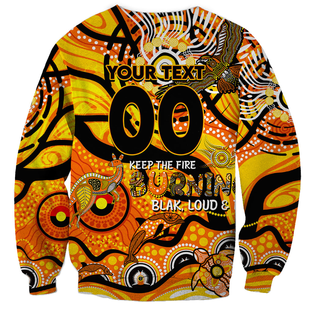 Custom NAIDOC Week 2024 Tiger Sweatshirt Aboriginal Animals Keep The Fire Burning