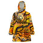 Custom NAIDOC Week 2024 Tiger Wearable Blanket Hoodie Aboriginal Animals Keep The Fire Burning