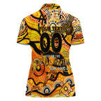 Custom NAIDOC Week 2024 Tiger Women Polo Shirt Aboriginal Animals Keep The Fire Burning